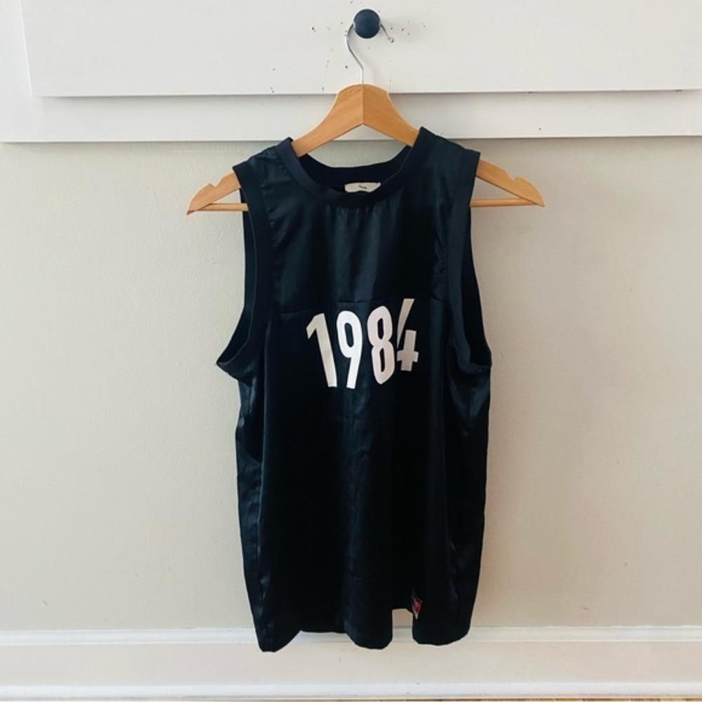 Aritzia Tna 1984 Jersey Sports Black White Sleeveless Size XS
